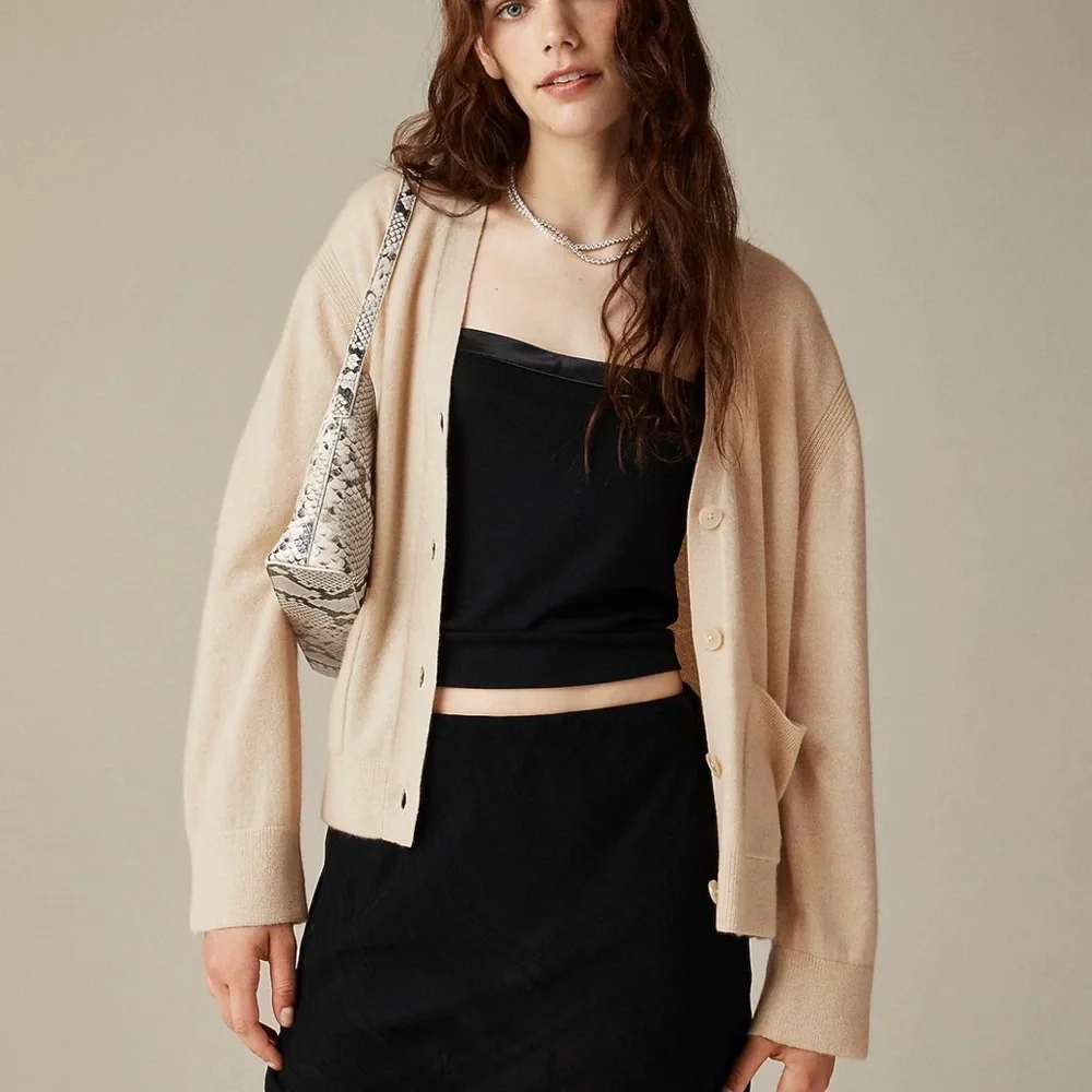 J CREW SIZE XS-SMALL Cashmere patch-pocket cardigan‎ CB881 $228